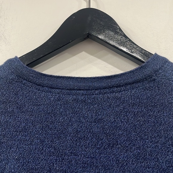 Sand Merino Wool Vneck Blue Sweater in Size CL - Picture 6 of 12